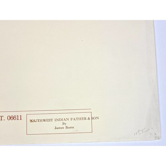 17.5"x23.5" Limited Ed SIGNED Print SOUTHWEST INDIAN FATHER & SON by JAMES BAMA - Picture 7 of 7